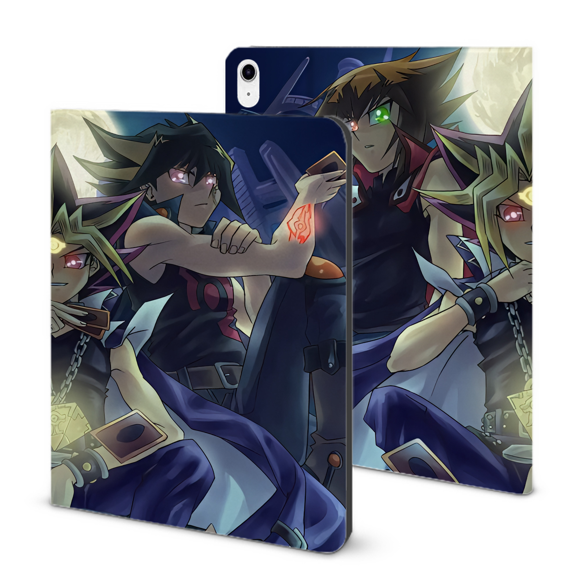 （画像用） 遊☆戯☆王 Yu-Gi-Oh! IPad ケース ブック型 PUレザー TPU 耐衝撃 軽量 薄型 ペン収納なし 全面保護 IPad 各モデル対応
